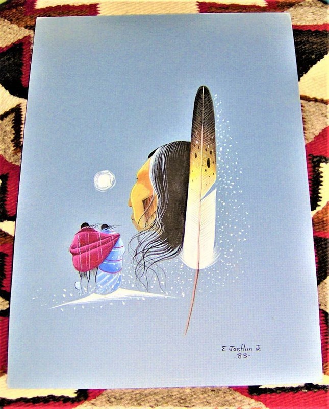 Original 1983 Painting by E Joshua Jr Signed Watercolor