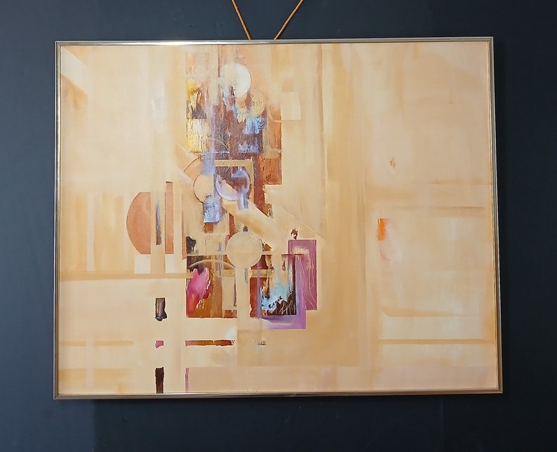 Ethel Inez Cook Vivid 1970s Abstract Oil on Canvas 24″ x 30″ Fantastic!