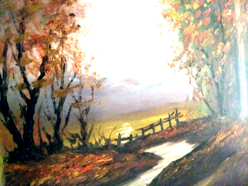 Original oil painting on canvas signed Remi Leclayr (unframed) France gallery