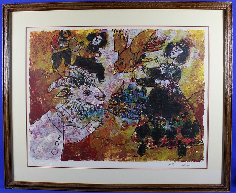 Theo Tobiasse Signed Numbered «Clod Poll» Lithograph W/COA 1977
