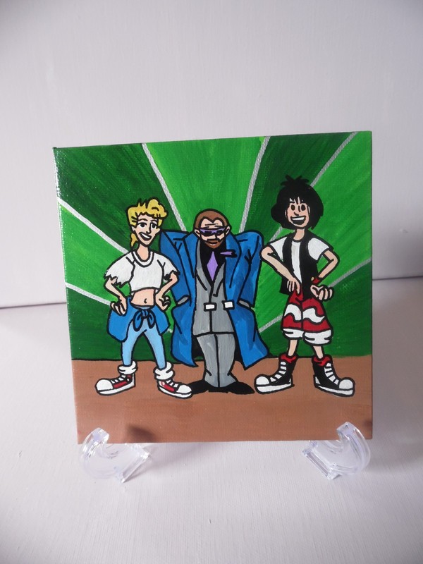 Bill & Ted's Excellent Adventure Fan Art 6x6 Flat Canvas Painting gallery