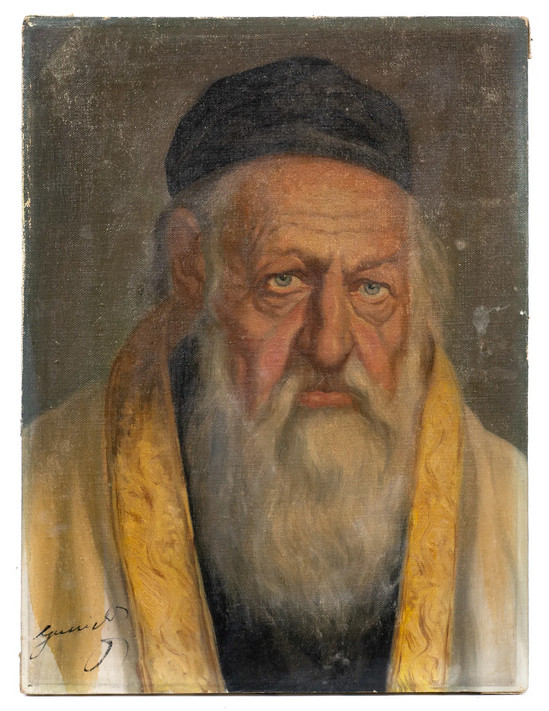 Jeno Gussich Original Oil Painting of a Rabbi