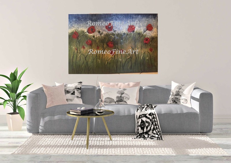 Landscape, poppy seeds, bees-wax on Plywood, , 24X36X1, inch, SKU 2015 gallery