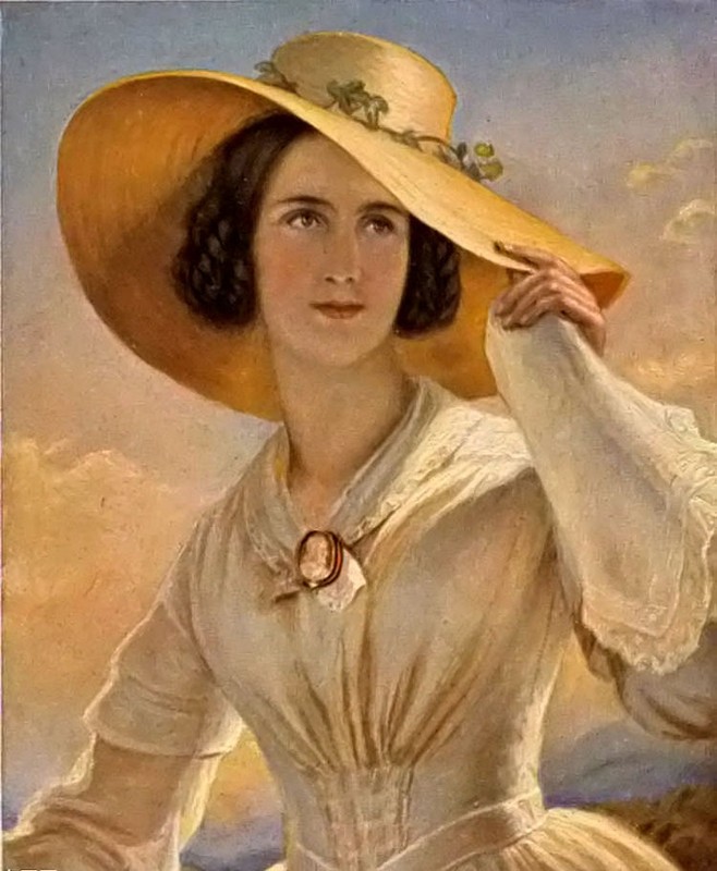 Oil painting Joseph Karl Stieler – bildnis der tochter des kunstlers girl & hat