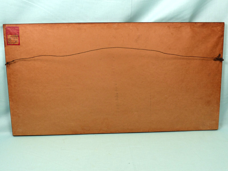 Antique or Vtg Arizona Southwest Desert Landscape with Cactus and Mountains gallery