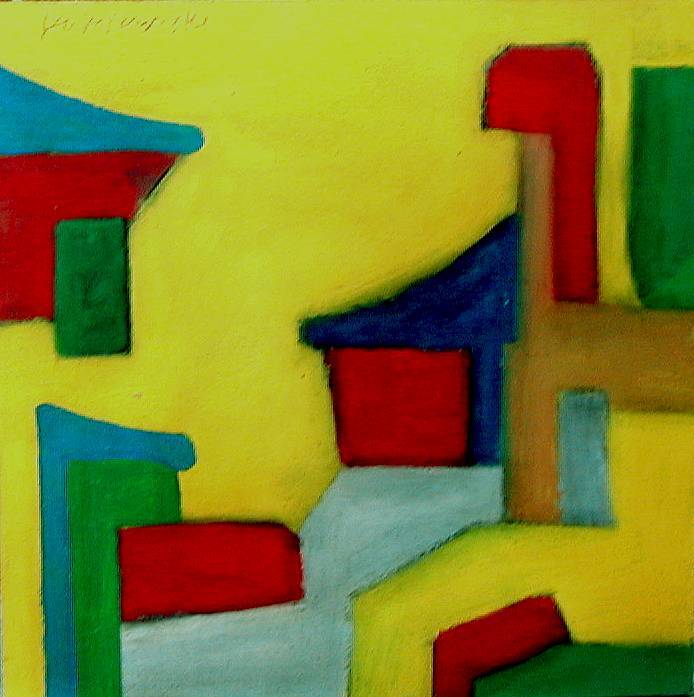 LOUIS RAKOSZYNSKI, ABSTRACT EXPRESSIONIST PAINTING ON HARDBOARD («MASONITE»)