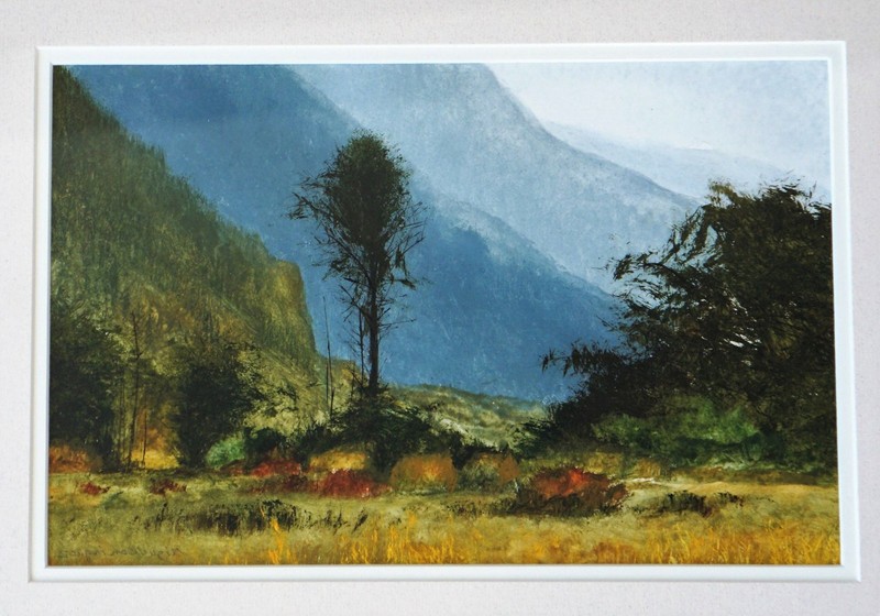VALLEY SENTINEL Original Watercolor by Miguel Dominguez Signed and Framed 14x18 gallery