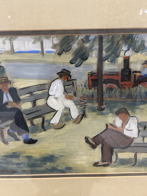 Elise Donaldson Chicago Woman Modernist Artist Social Realism WPA Era Gouache!!! gallery
