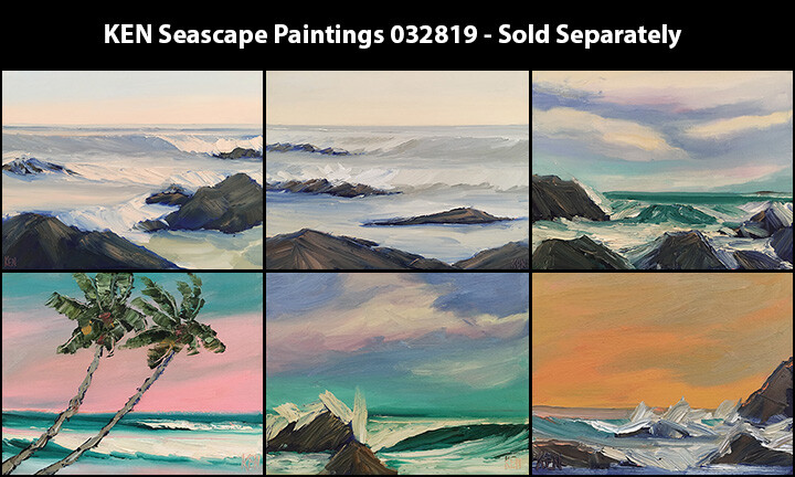HAZY CLOUDS Original Expression Seascape Oil Painting 8x10 032819 KEN gallery