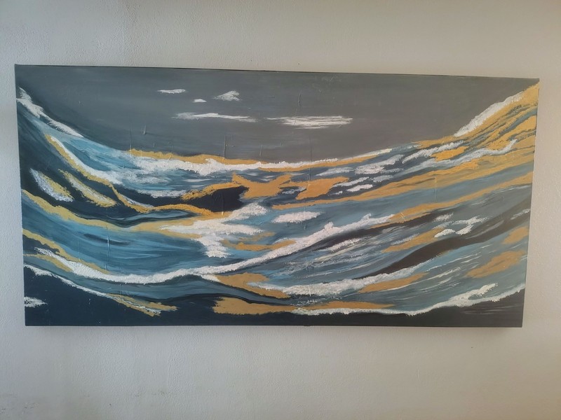 Abstract Sea Waves acrylic and texture painting on canvas gallery
