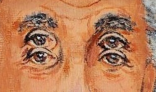 albert einstein portrait optical illusion acrylics, 16×20 unframed 18×22 framed