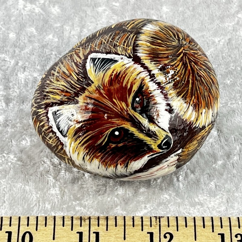 Red Fox Painted Stone - 3" gallery