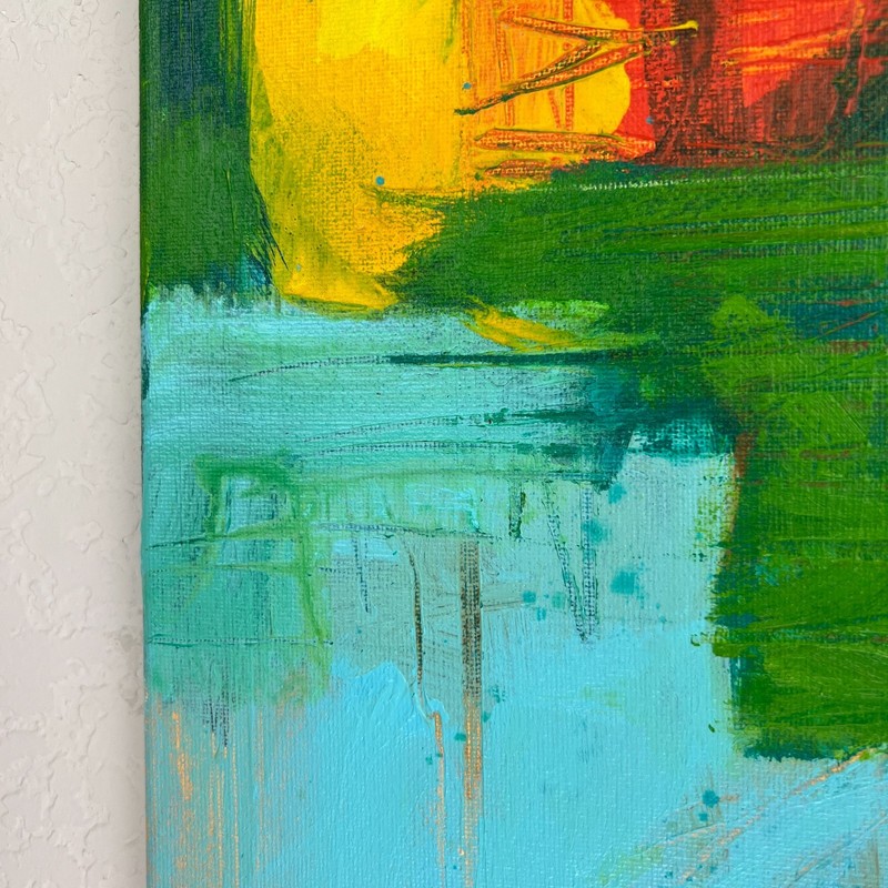 Original Abstract Expressionist Painting 12x16 Bold Brushwork Acrylic on Canvas gallery