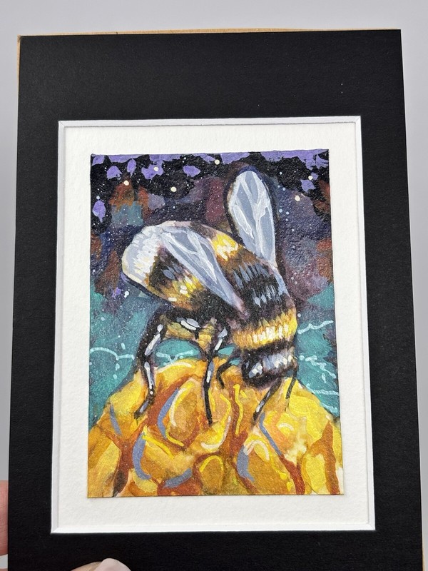 Original Art Of Bumblebee Bee Insect Signed On Back 2021 gallery