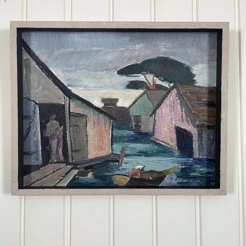 Tor Andersson Vintage Swedish Mid Century Oil Painting Original Framed Art gallery