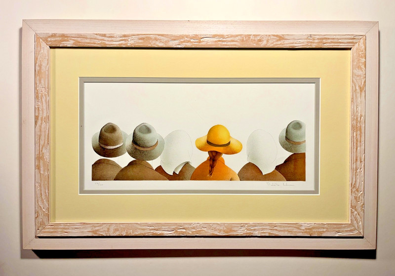 Vintage «Mis Amigos” Limited Edition Lithograph by Michele Lehmann Signed