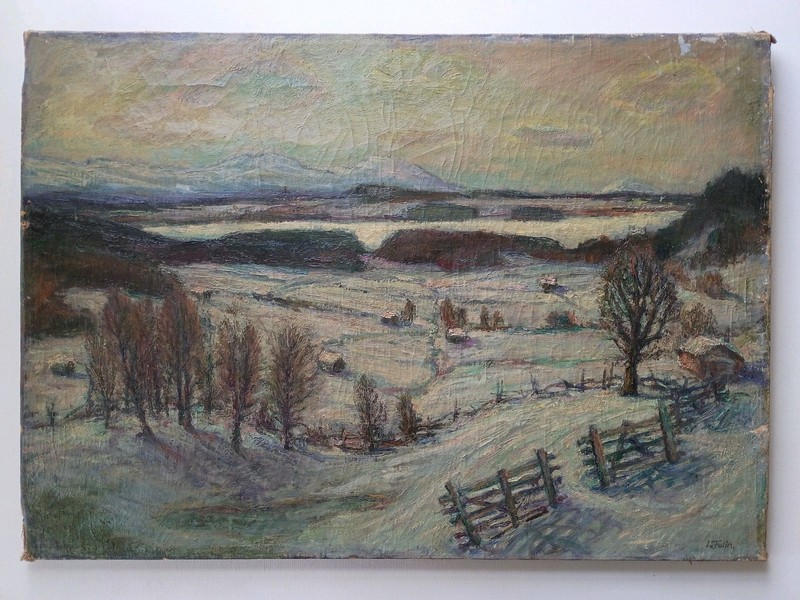 LENNART FOLIN (1913-1977) SWEDISH CANADIAN IMPRESSIONIST LANDSCAPE OIL PAINTING