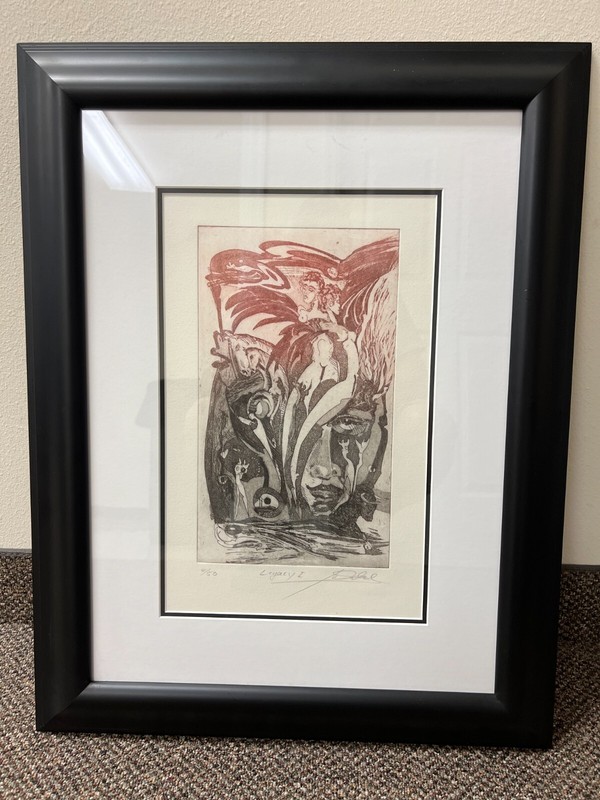 Alfred Gockel, Legacy I 4/50 etching with Aquatint, Framed 21″x27″