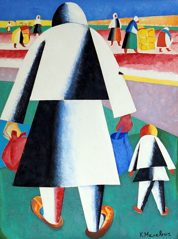 KAZIMIR MALEVICH - Awesome Authentic Oil on Canvas, Art Signed. Suprematism