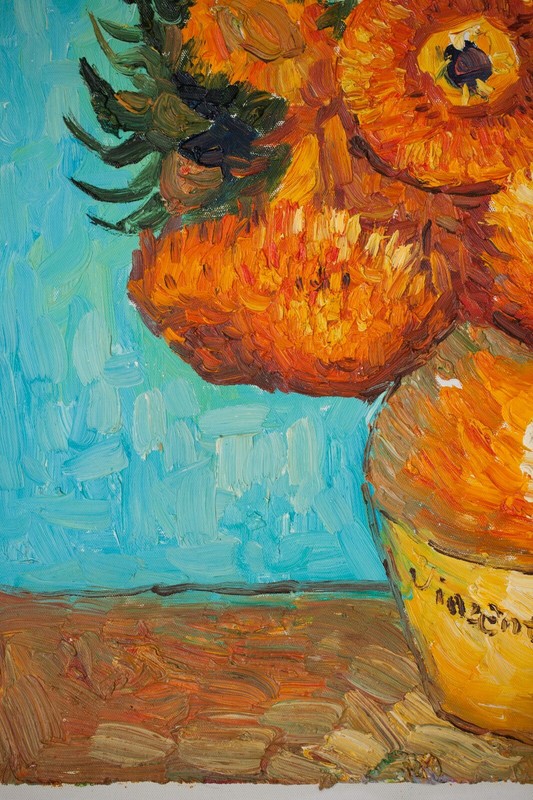 "Vase With Sunflowers", Original Impressionism Fine Art Oil on Canvas, 24"x20" gallery