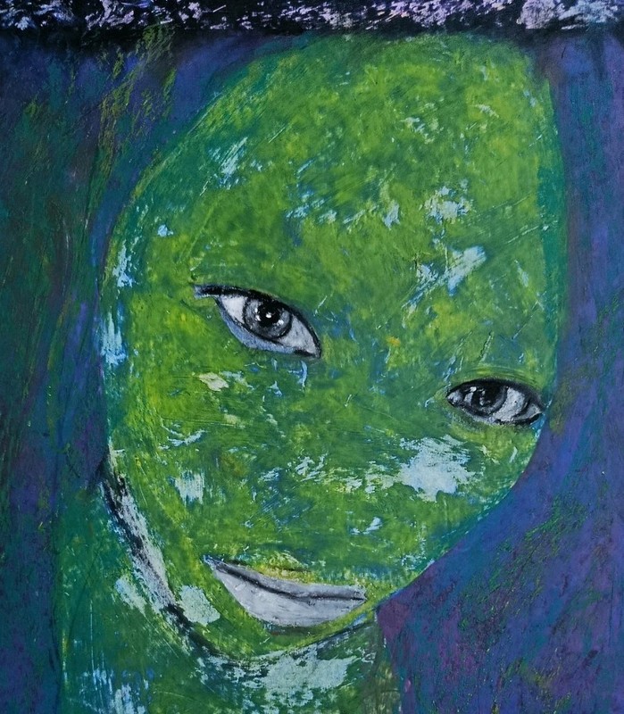 Portrait - Abstract Modern Art - Oil Chalk A4 Paper - Modern Art gallery