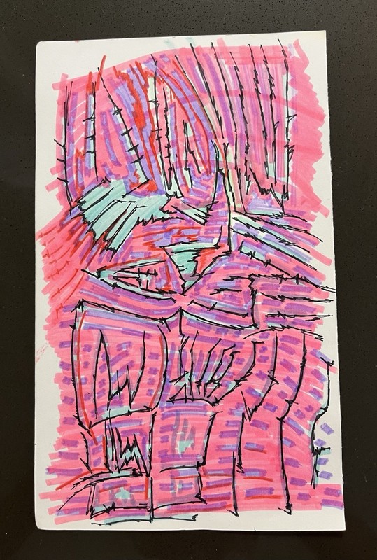 Modern Abstract Painting Graffiti Art Cubism AnimeCartoon Original Psychedelic