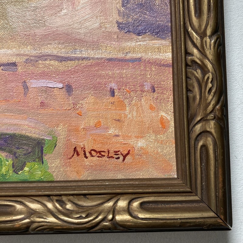 Vintage Original Oil -Plein Air Impressionist Architecture Landscape -Signed gallery
