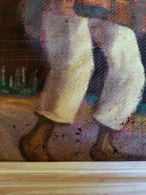 VTG 1940s-1950s Indigenous Folk Art Horsehair Oil Paintings (Otavalo, Ecuador) gallery