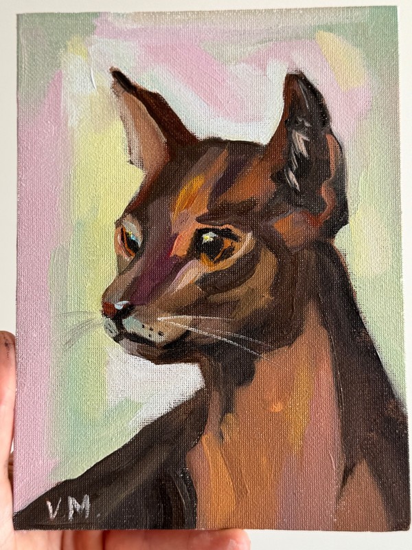Original Cat Oil Painting Animal Pet fine Art Canvas Wildlife Decor gallery