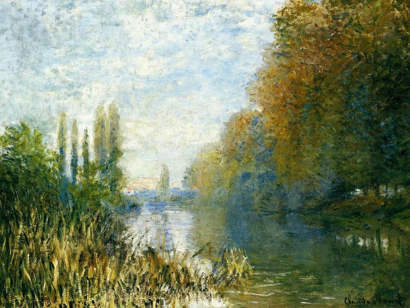 The Banks of The Seine in Autumn Claude Monet Oil Painting Handpainted on Canvas