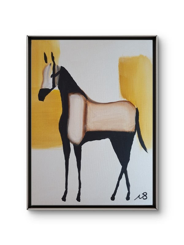 ORIGINAL ACRYLIC ART 12×16 MINIMALIST HORSE ABSTRACT WALL ART CANVAS HOME DECOR