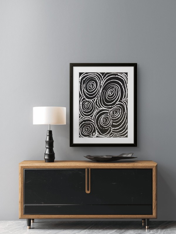 Original Expressionism Modern Abstract Black White Pop Art 11x14 on Paper gallery
