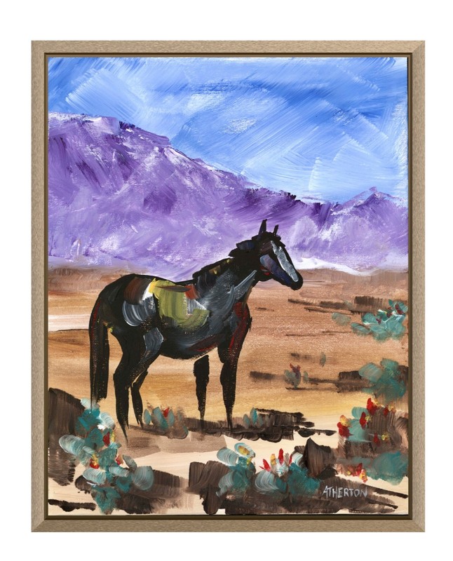 Atherton 11×14 Original Expressionism Acrylic Painting «Horse in Desert» signed