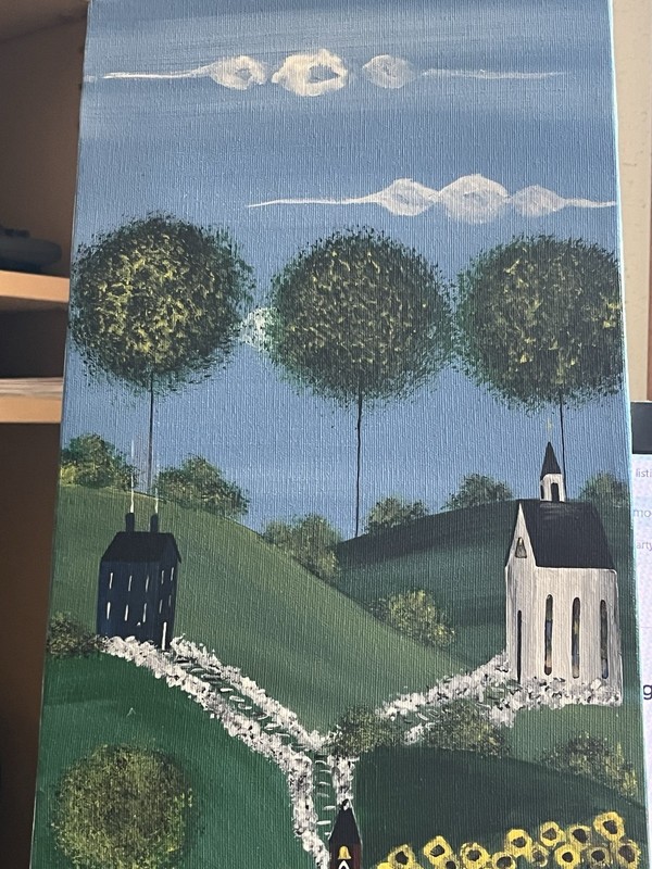 Whimsical Folk Art of Country Settings 36"Length by 8" width gallery