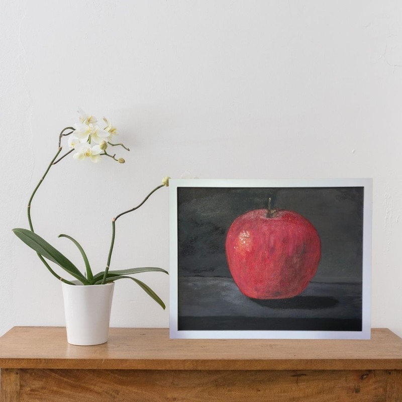 Red Apple Acrylic painting on canvas 14″×11″