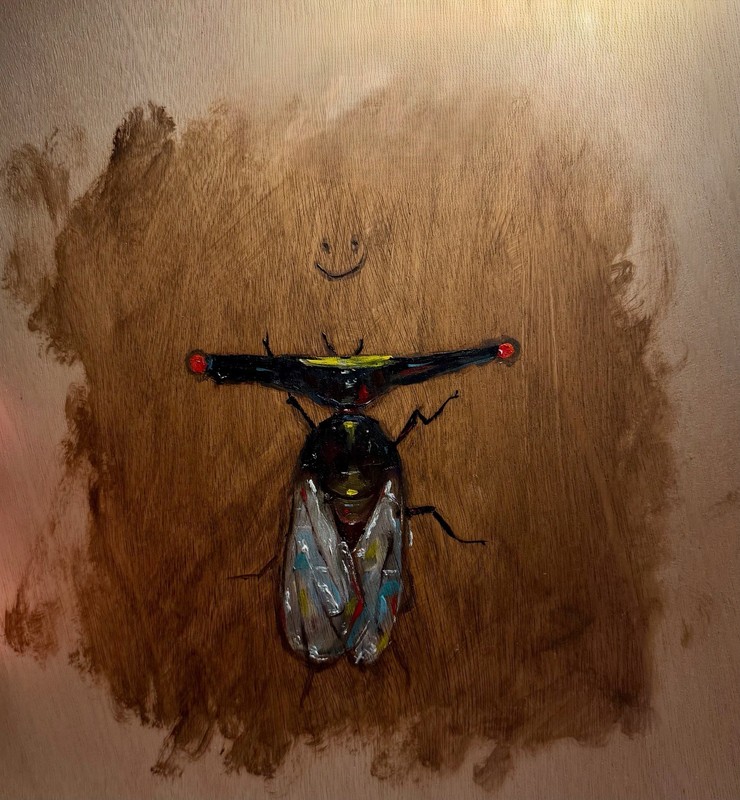 ORIGINAL Fly Oil Painting. 12*12 on wood gallery