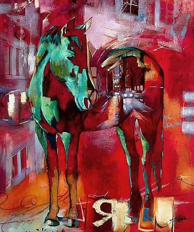 John & Elli Milan-Between the Gates-ORIG Mix-Media/Gal Wrapped Canvas/Signed/COA