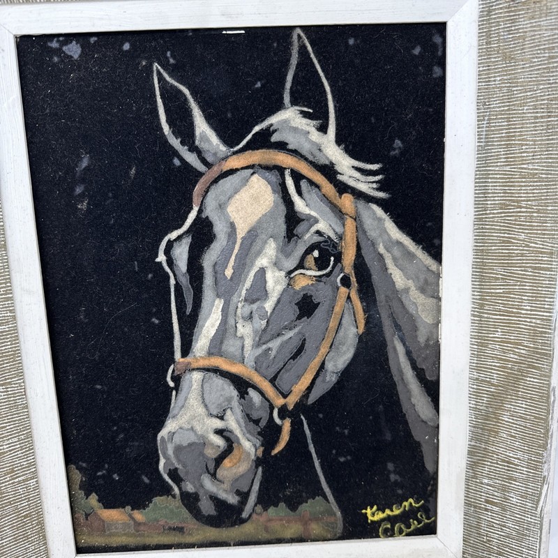 Set Of Mid Century Velvet Horse / Stallion Painting 16x 12.5 Paint By Numbers gallery