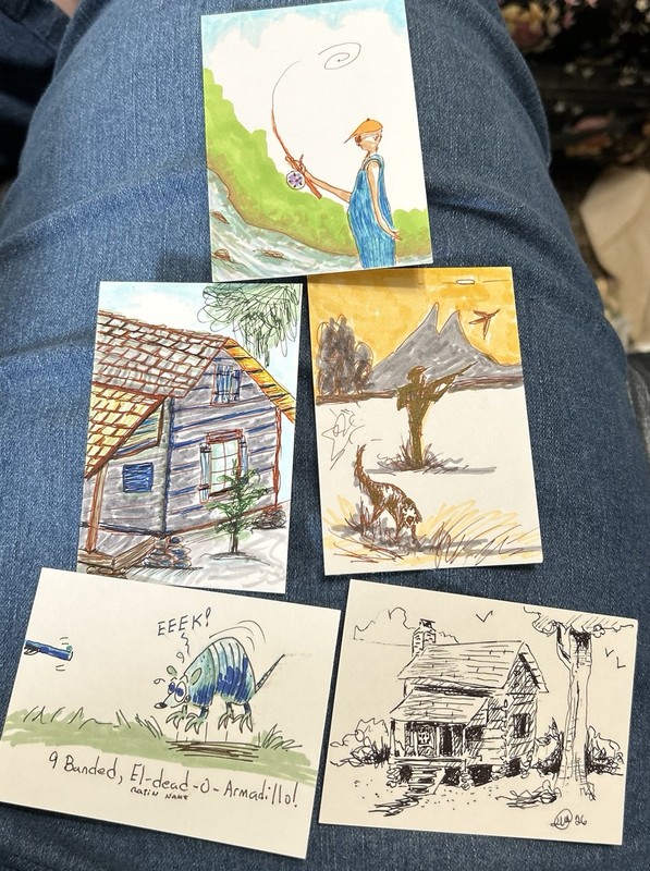 1Original art card ACEO dorisann1022 Landscape Log cabin Callaway Garden Rustic gallery
