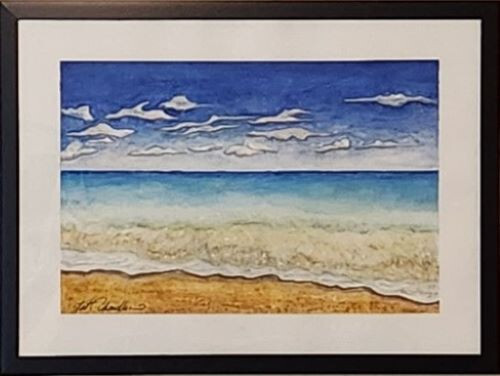 «SKY, SEA & SAND» ~ Original *Watercolor Painting by KAT CHANDLER