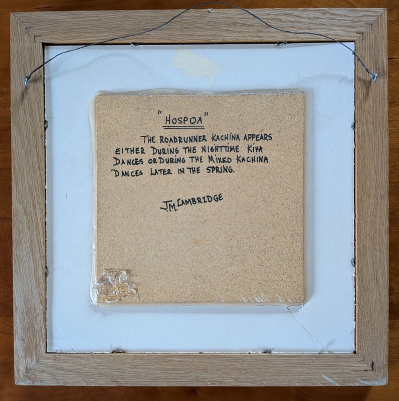 Set of Two Framed & Matted J. M. Cambridge Sand Paintings, Signed, 14.5" x 14.5" gallery