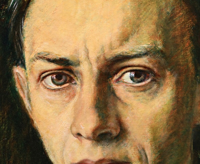 Male Portrait Oil On Board Expressionism Painting Portrait Man Unsigned OOAK gallery