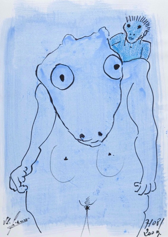 Jean-louis simonin – Painting Original – Gouache – Elle Also