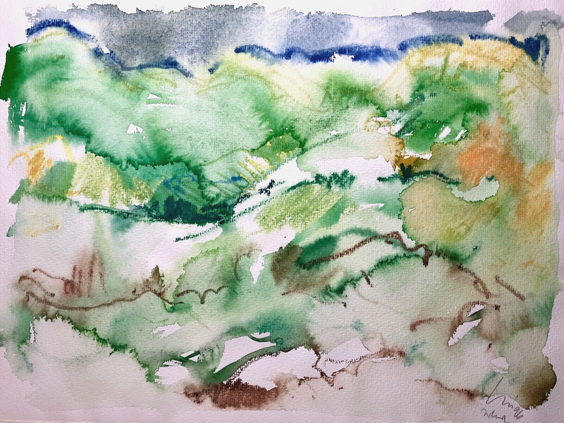 "Grassland" (Ireland) Heinrich G. Noé, 1996, Watercolour, 46x34 cm