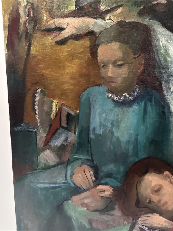 ANTIQUE BLACK FAMILY PAINTING AFRICAN AMERICAN IMPRESSIONIST WPA ERA MYSTERY ART gallery