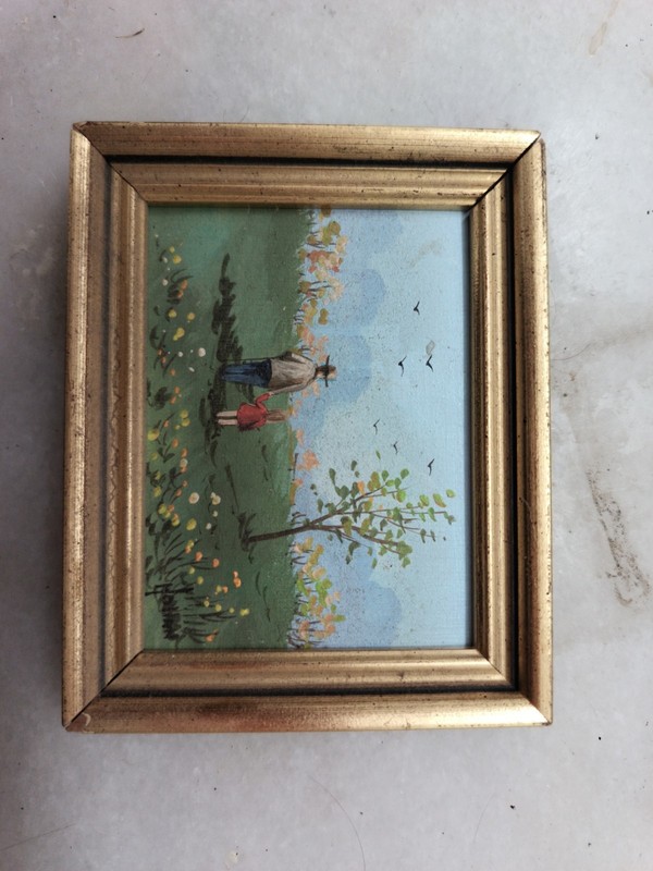 Signed Original Vivian Hollan Swain Miniature Painting. Still Life