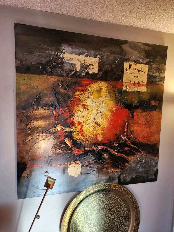 Original Abstract Mixed Media Painting – 5×5 ft LARGE Contemporary Art, by ALI