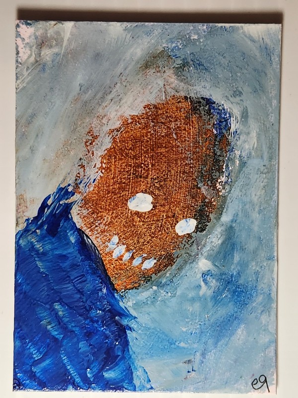 e9Art ACEO creepy grin outsider art brut naive