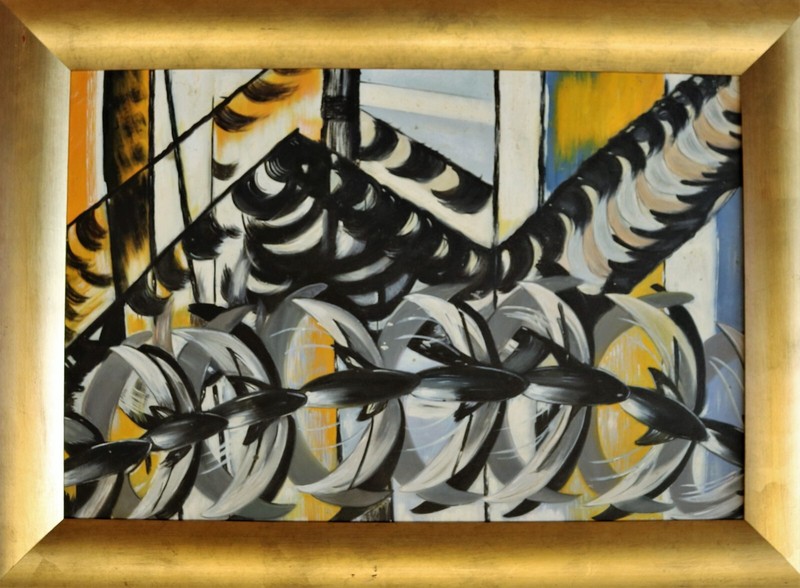 Futurist style painting copy "Le rondini" by Giacomo Balla gallery