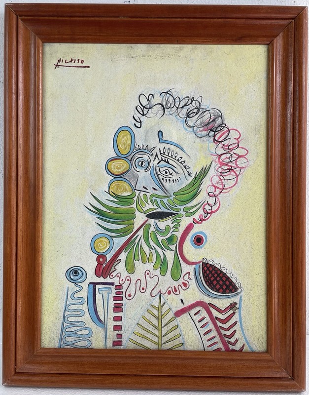 Pablo Picasso Oil On Canvas (Handmade) signed and stamped Framed